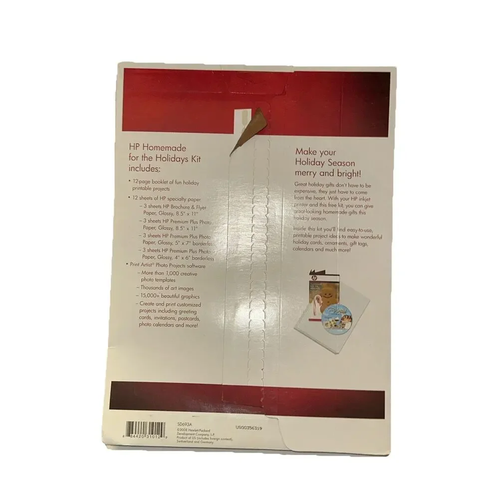 HP Homemade Gifts You Create and Print Holidays Kit Photo Paper